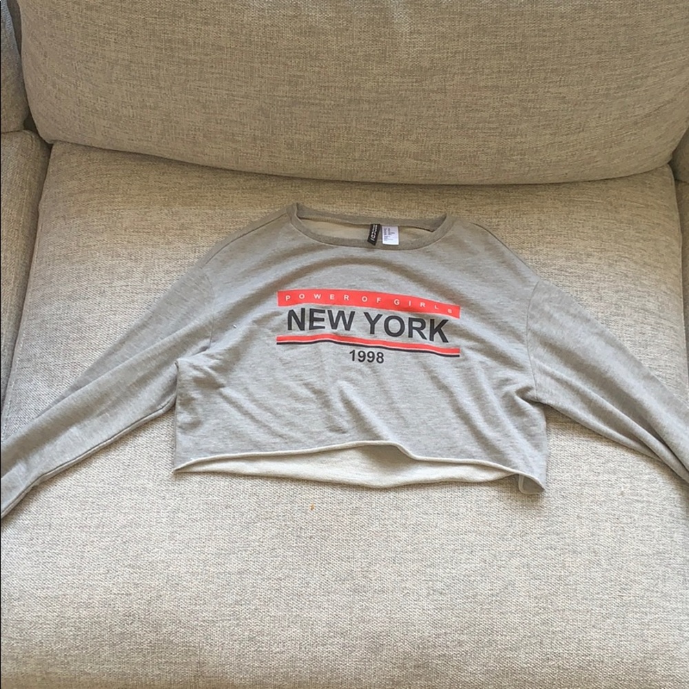 Cropped long sleeve tee “New York”